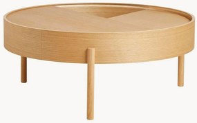 Tavolino rotondo da salotto in legno con vano contenitore Arc
