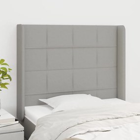 Testiera Ad Orecchio Grigio Chiaro 93x16x118/128 Cm İn Tessuto /