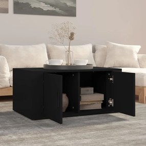 Tavolino da salotto nero 80x50x36 cm in legno multistrato