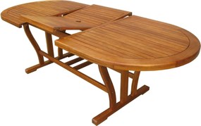 TURRIS - set tavolo in alluminio e teak cm 180/240 x 100 x 74 h con 4 sedie e 2 poltrone Mulier