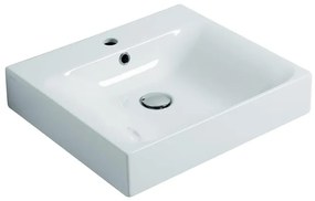 Lavabo sospeso quadrato Cento60 cm H 10 x P 45 cm in ceramica bianco