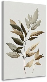 Quadro su tela – Foglie di lusso con un tocco di minimalismo