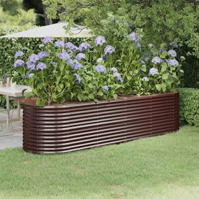 Letto Giardino Acciaio Verniciato A Polvere 296x80x68cm Marrone /