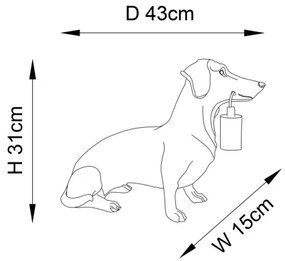 Endon 101188 - Lampada da tavolo DACHSHUND 1xE27/10W/230V nero