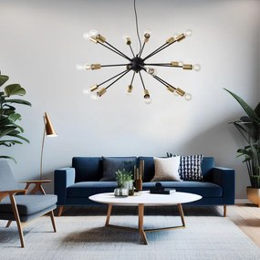 Lampadario Glamour Dree PE18 / E27 / w/o bulbs nero paralume giallo 18x E27 Ø98cm BRILLIANT