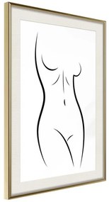 Poster  Minimalist Nude  Cornice Quadri Cornice d'oro con passe-partout, Larghezza x Altezza Home decor 20x30