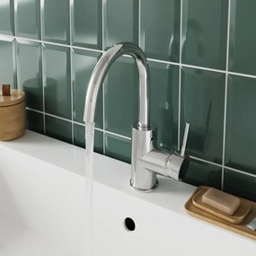 Rubinetto per lavabo ad incasso Loa cromato in zama SENSEA P 17.4 cm H 27.3 cm