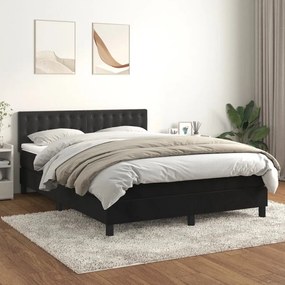 Giroletto A Molle Con Materasso Nero 140x200 Cm İn Velluto /