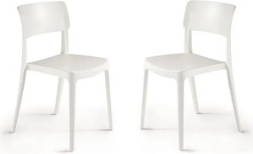 Sedia impilabile da giardino in polipropilene - FRA Bianco 2 pezzi
