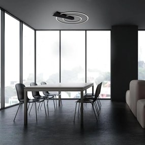 Plafoniera LED moderno Nico, nero Ø 49.5 cm, luce calda