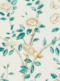 Sanderson Tapete Andhara - Teal/ Cream