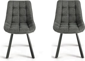 Sedia da cucina in tessuto Grigio Fumo gambe metallo FRIEDIC set 2 pz