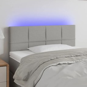 Testiera A Led Grigio Chiaro 90x5x78/88 Cm İn Tessuto /