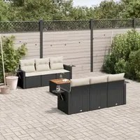 Set Divani da Giardino con Cuscini 7pz Nero Polyrattan 3256784