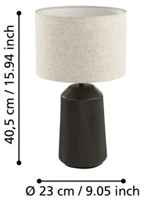 Eglo 900824 - Lampada da tavolo CAPALBIO 1xE27/40W/230V grigio