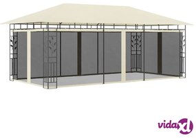 vidaXL Gazebo con Zanzariera 6x3x2,73 m Crema