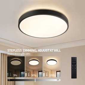 Brilagi - Lampada LED dimmerabile GLASS POOL DOUBLE LED/80W/230V 60 cm nero + telecomando