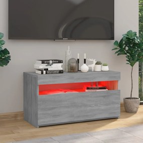 Mobile porta tv con luci led grigio sonoma 75x35x40 cm