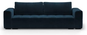 Divano letto in velluto blu scuro Luca - Milo Casa