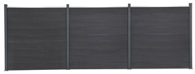 Set Pannello Di Recinzione Grigio 526x186 Cm İn Wpc /