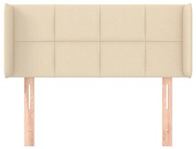 Testiera ad orecchio crema 93x16x78/88 cm in tessuto