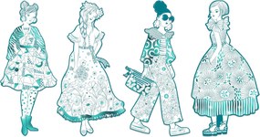 Disegni da colorare per piccoli stilisti - Rebekka & amiche