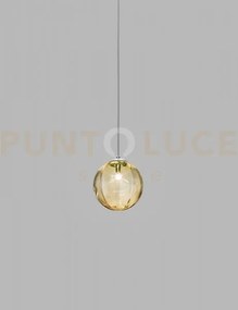 Puppet sospensione m ambra trasparente cromo lucido 1 luce attacco g9