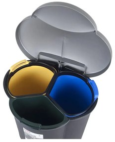 Contenitore in plastica per rifiuti differenziati/pedali 17+17+6 l Trio - Curver