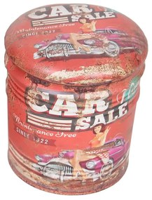 THEODORE - set di 2 pouf contenitore tondo poggiapiedi