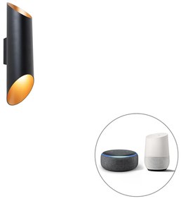 Lampada da parete intelligente nera 9,6 cm incl. 2 GU10 Wifi - Organo