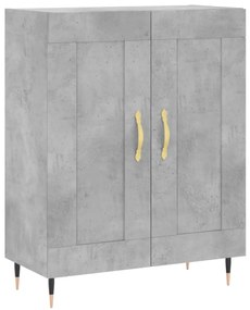 Credenza Grigio Cemento 69,5x34x180 cm in Legno Multistrato