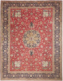 Tabriz Tappeto persiano 310 x 400 Rosso (Iran) Annodato A Mano