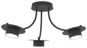 Lampada a soffitto in acciaio ENSO 3 nero da interno 3xGX53
