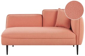 Chaise longue destra bouclé rosa pesca CHEVANNES Beliani
