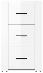 Credenza bianco lucido 40x33x70 cm in legno multistrato