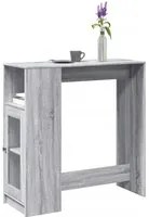 Tavolo Bar con Rastrelliera Grigio 101x40x103,5 cm Multistrato 854369