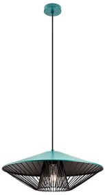 Redo 01-3010 - Lampada a sospensione con cavo GRILL 1xE27/42W/230V Ø 49,5 cm nero/turchese