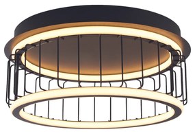 Plafoniera Contemporanea Circolo Alluminio Bianco Silicone Nero Led 40W 3000K