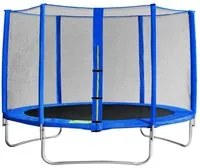 Trampolino Elastico con Rete 366x89/269 h cm in Plastica Blu