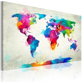 Quadro Map of the world an explosion of colors