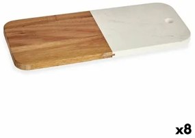Tagliere Bianco Marmo Legno di acacia 18 x 1,5 x 38 cm (8 Unità)