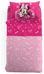 Completo letto singolo Minnie Trendy Caleffi in cotone  Colore Fucsia, Dimensioni e Misure Singolo