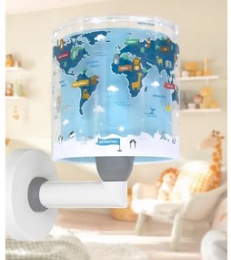 Dalber 40679 - Lampada da parete per bambini WORLD 1xE27/15W/230V blu