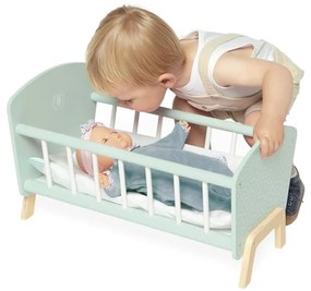 Culla in legno per bambole con copertina e cuscino - Zen