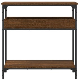 Tavolo consolle ripiano rovere marrone 75x29x75cm multistrato