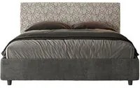 Letto Matrimoniale rivestito in Tessuto Era - ARLA Colore: Grigio/Grigio, Dimensione Rete: 160x210, Tipologia Letto: Alzata Doppia