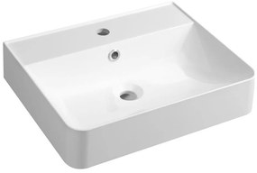 Sapho - Lavabo sospeso 50x40 cm in marmo ricostituito/bianco