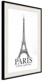 Poster  Eiffel Tower  Cornice Quadri Cornice nera con pass-partout, Larghezza x Altezza Home decor 20x30