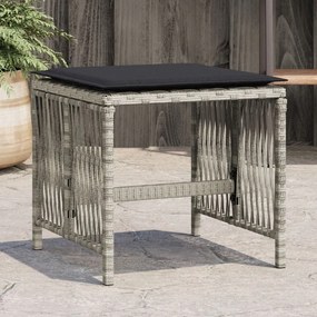 Sgabelli giardino cuscini 4pz grigio chiaro 41x41x36 polyrattan