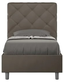 Letto senza rete imbottito 80x200 similpelle cappuccino Priya